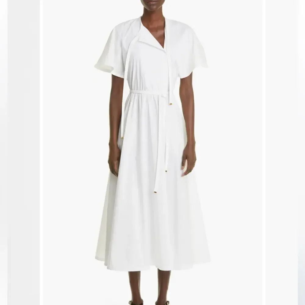 Altuzarra Rhodea Cotton-Blend Midi-Dress in White US 8 EU 40 NEW MSRP $1495